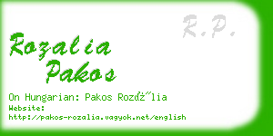 rozalia pakos business card